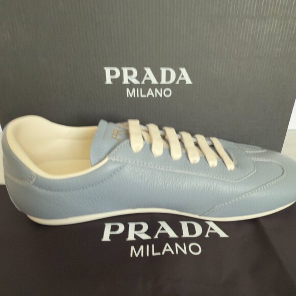 Prada 2EG430 White Deer Leather Men's Sneakers, Size Prada 10, 10.5, 11 - Picture 6 of 12